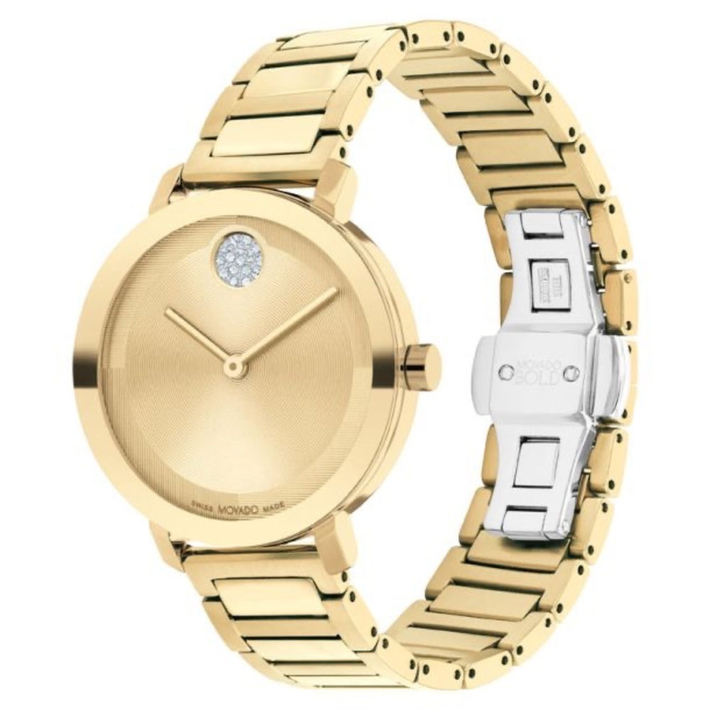 Movado BOLD Evolution 2.0 Crystal Accent and Pale Gold Ionic-Plated Watch - Picture 2 of 8